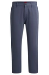 Hugo Boss Tapered-fit Chinos In Cotton Gabardine In Light Blue