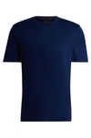 Hugo Boss Regular-fit Crew-neck T-shirt In Mercerized Cotton In Light Blue