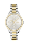 Hugo Boss Two-tone Watch With Crystals And Link Bracelet Women's Watches In Assorted-pre-pack