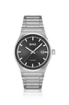 HUGO BOSS LINK-BRACELET AUTOMATIC WATCH WITH GROOVE-TEXTURED DIAL MEN'S WATCHES