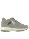 HOGAN BEIGE SUEDE SNEAKERS,6089385