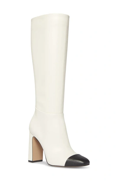 Steve Madden Ally Cap Toe Knee High Boot In Bone Leath