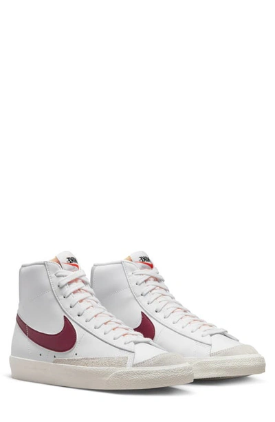 Nike Blazer Mid '77 Vintage Sneaker In White/ Dark Beetroot/ Grey