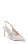 Stuart Weitzman Crystalne 75 Slingback In Silver