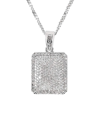 Stephen Oliver Silver Cz Tag Necklace