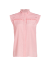 Elie Tahari Women's The Terrin Embroidered Silk-blend Blouse In Tailor Pink