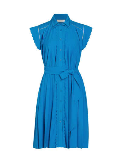 Elie Tahari Women's The Marlowe Embroidered Midi-shirtdress In Blue Ivy