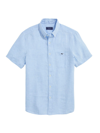 Vineyard Vines Men's Linen Button-down Shirt In Jake Blue