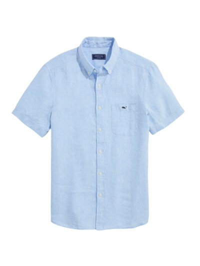 Vineyard Vines Men's Linen Button-down Shirt In Jake Blue