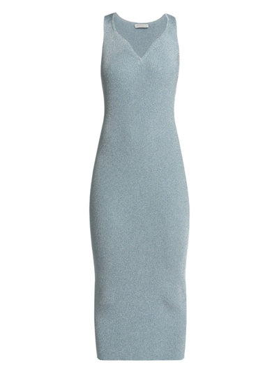 Nina Ricci Sweetheart-neck Ribbed Midi Dress In Light Blue