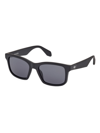 Adidas Originals Men's 52mm Square Sunglasses In Matte Black Smoke