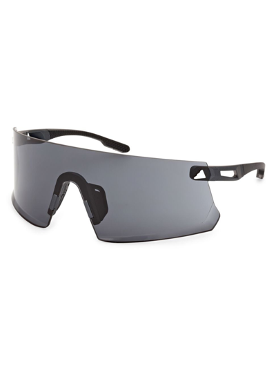 Adidas Originals Men's Shield Sunglasses In Matte Black Smoke