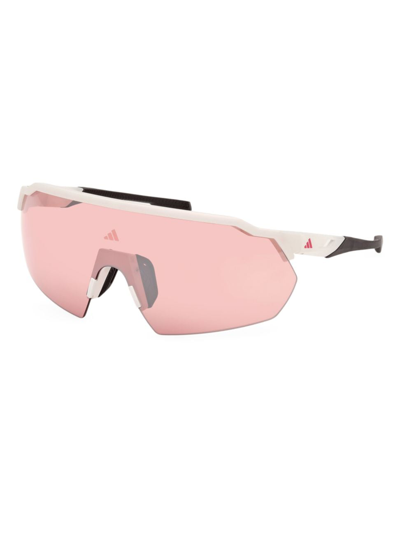 Adidas Originals Men's Shield Sunglasses In White Pink Mirror