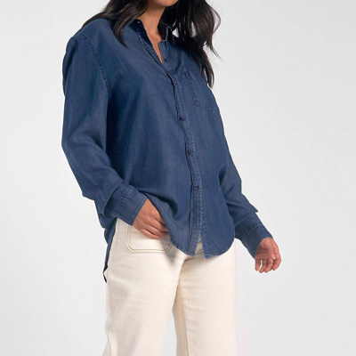 Elan Denim Button Down Shirt In Blue