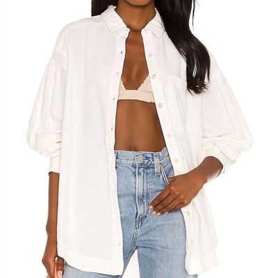 Free People Cool & Clean Solid Button Down Shirt In White
