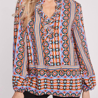 Tyler Boe Festival Top In Multi In Pink