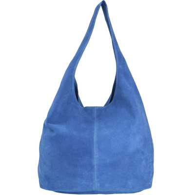 Brix + Bailey Cornflower Blue Suede Premium Leather Hobo Boho Shoulder Bag