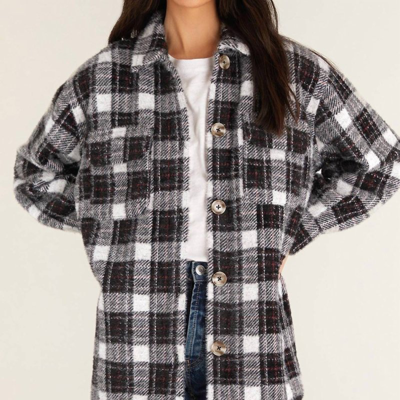 Z Supply Flannel Trucker Jacket In Black