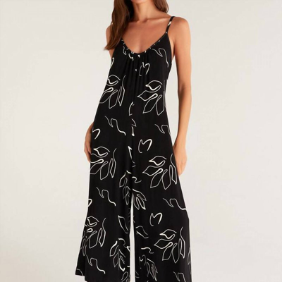 Z Supply Summerland Abstract Jumpsuit In Black