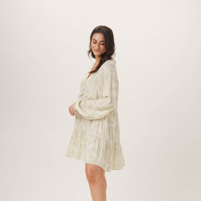 The Normal Brand Alexis Tiered Peasant Dress In White