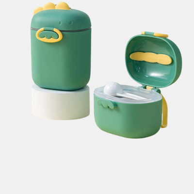 Vigor On-the-go Carry For Handle Containers Holder Pattern Scoop Spoon Cups Storage Baby Feeding Powder Ne In Green