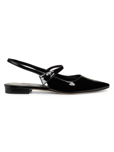 Manolo Blahnik Women's Didion Patent Leather Slingback Flats In Black