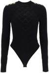 BALMAIN KNITTED BODYSUIT WITH EMBOSSED BUTTONS