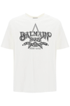 BALMAIN CREW-NECK T-SHIRT WITH LOGO PRINT