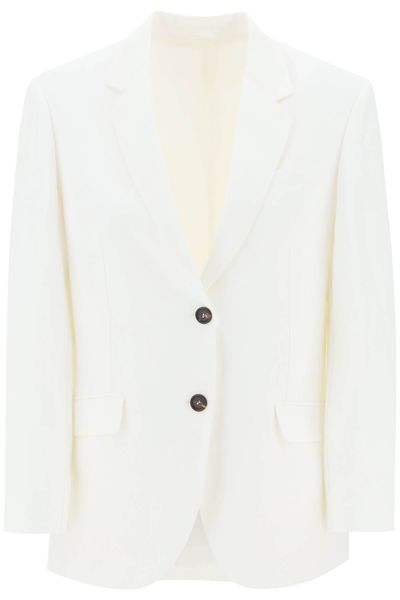 Brunello Cucinelli Viscose-linen Single-breasted Blazer In White