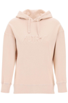 Autry Hooded Sweatshirt With Logo Embroidery And Elasticized Edges In Pink