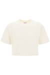 Autry Boxy T-shirt With Debossed Logo In Suola Cream (white)