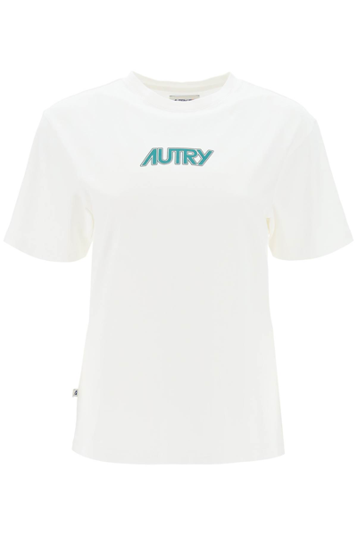 Autry T-shirt With Printed Logo In White (white)