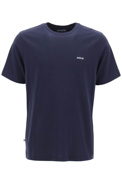 Autry T-shirt With Logo Label In Blue (blue)
