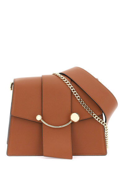 Strathberry Crescent Box Bag In Chestnut (brown)