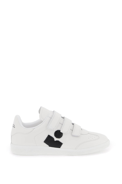 Marant Etoile Beth Leather Sneakers In White Black (white)
