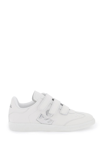 Marant Etoile Beth Leather Sneakers In White Silver (white)