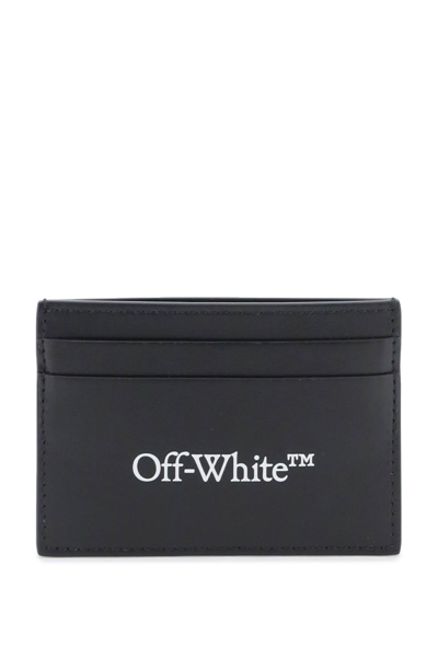 Off-white Bookish Logo Card Holder In Black White (black)