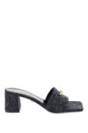 Versace 60mm Barocco-jacquard Slip-on Mules In Black  Gold (black)