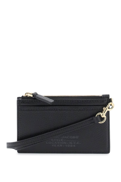Marc Jacobs The Leather Top Zip Wristlet In Black (black)