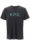 Apc A.p.c. Flocked Vpc Logo T-shirt In Anthracite (grey)