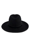 Allsaints Rivet Logo Fedora In Matte Black