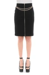 Moschino Draped Chain Cotton Fleece Skirt In 1555 Fantasy Print Black