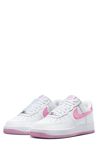 Nike Men's Air Force 1 '07 Shoes In White/ Pink Rise/ White