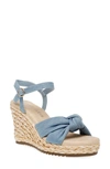 Anne Klein Wintour Espadrille Wedge Sandal In Denim Fabric