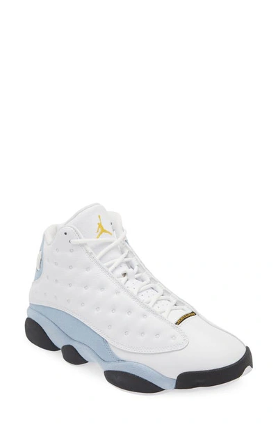 Jordan Men's Air  13 Retro "blue Grey" Shoes In White/yellow Ochre/blue Grey