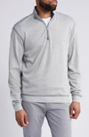 Johnnie-o Hanks Heathered Quarter Zip Pullover In Light Gray