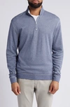 Johnnie-o Hanks Heathered Quarter Zip Pullover In Navy