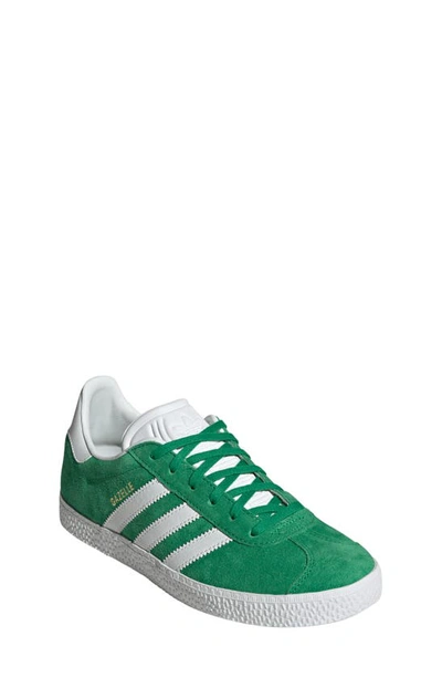 Adidas Originals Kids' Gazelle Low Top Trainer In Green/ White/ Gold