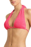 Bondeye Jean Triangle Bikini Top In Neon Azalea Recycled