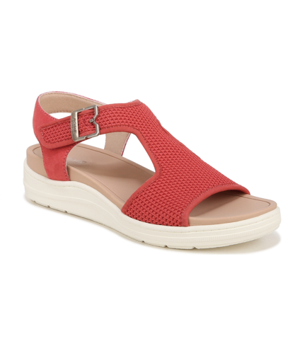 Dr. Scholl's Women's Time Off Sun Ankle Strap Sandals In Heritage Red Fabric